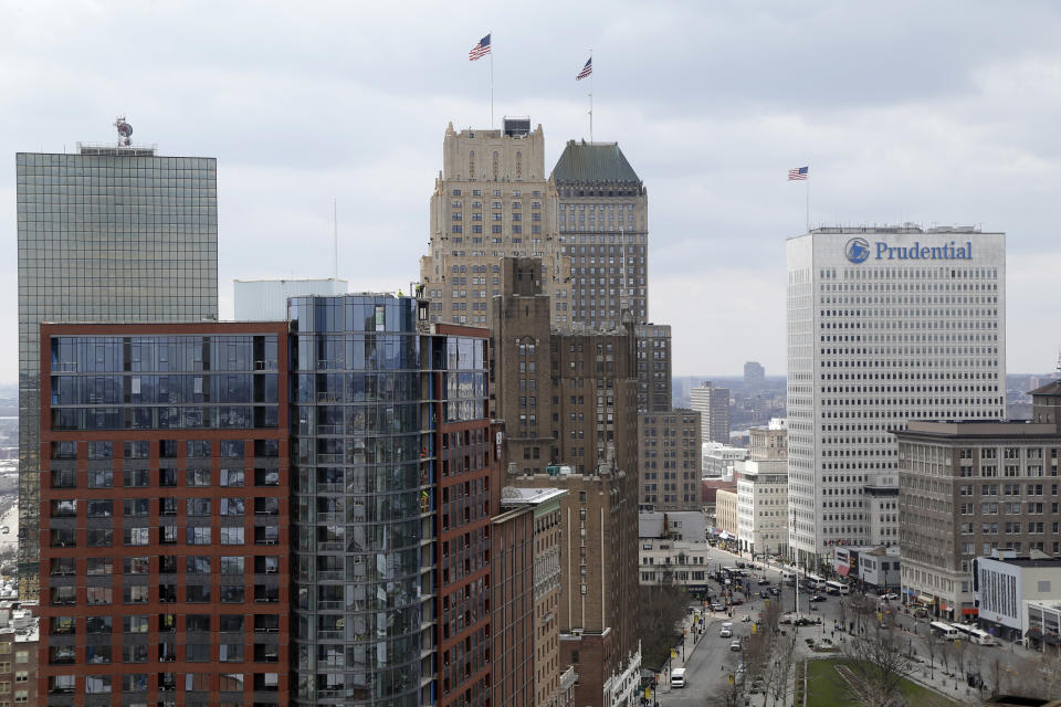 A part of Newark's skyline is seen in Newark, N.J., Tuesday, April 10, 2018. (AP Photo/Seth Wenig)