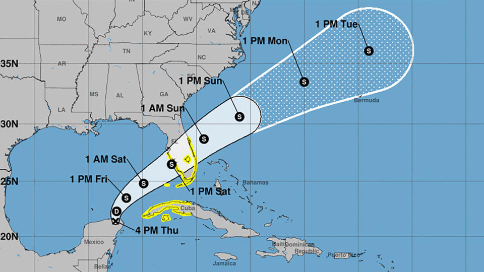 The remnants of Hurricane Agatha are likely to reform into Tropical Storm Alex. (National Weather Service/Yahoo News)