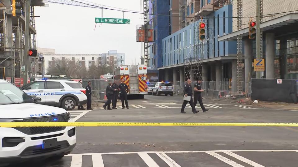 Three construction workers died after falling 70 feet from collapsed scaffolding in Dilworth, Charlotte Fire confirmed. It happened just after 9 a.m. Monday at a construction site on East Morehead Street, near Euclid Avenue, firefighters said.