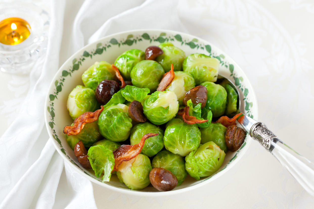 brussels sprouts with bacon and chestnuts for Christmas