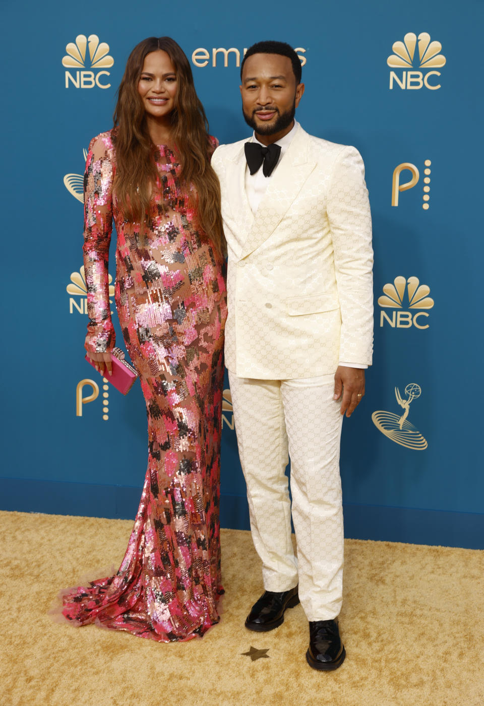 Chrissy Teigen and John Legend arrive to the 74th Annual Primetime Emmy Awards held at the Microsoft Theater on September 12, 2022