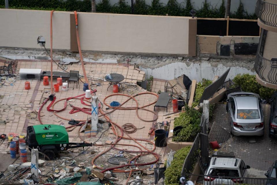 A photo of the Champlain Towers South pool deck after the collapse on June 24, 2021. Robert Lisman