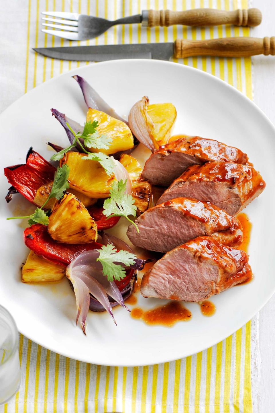 Sweet and Smoky Pork Tenderloin with Pineapple and Peppers