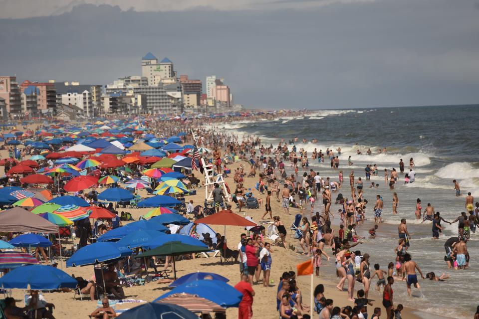 Crowds pack the beaches in Ocean City, Md. during Labor Day weekend on Saturday, Sept. 1, 2018.