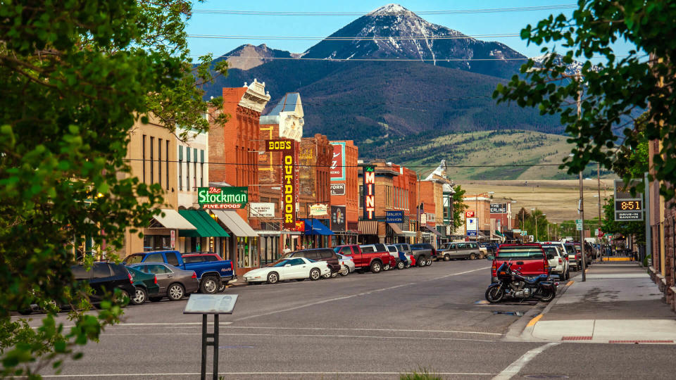 Livingston, Montana, USA - May 25, 2013 : Historic centre of Livingston near Yellowstone National Park.