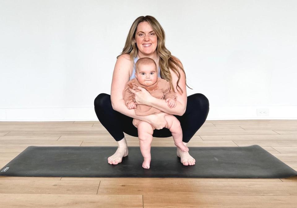 Yoga with baby - Yogi squat - Kate Lombardo