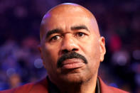 <p>Actor Steve Harvey attends the super welterweight boxing match between Floyd Mayweather Jr. and Conor McGregor on August 26, 2017 at T-Mobile Arena in Las Vegas, Nevada. (Photo by Christian Petersen/Getty Images) </p>