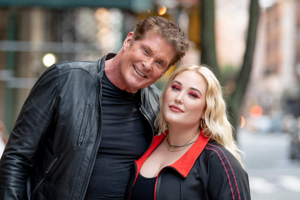 NEW YORK, NEW YORK - JULY 08:  David Hasselhoff with Hayley Hasselhoff as she promotes plus size activewear collection at Marina Rinaldi Boutique on July 08, 2019 in New York City. (Photo by Roy Rochlin/Getty Images)