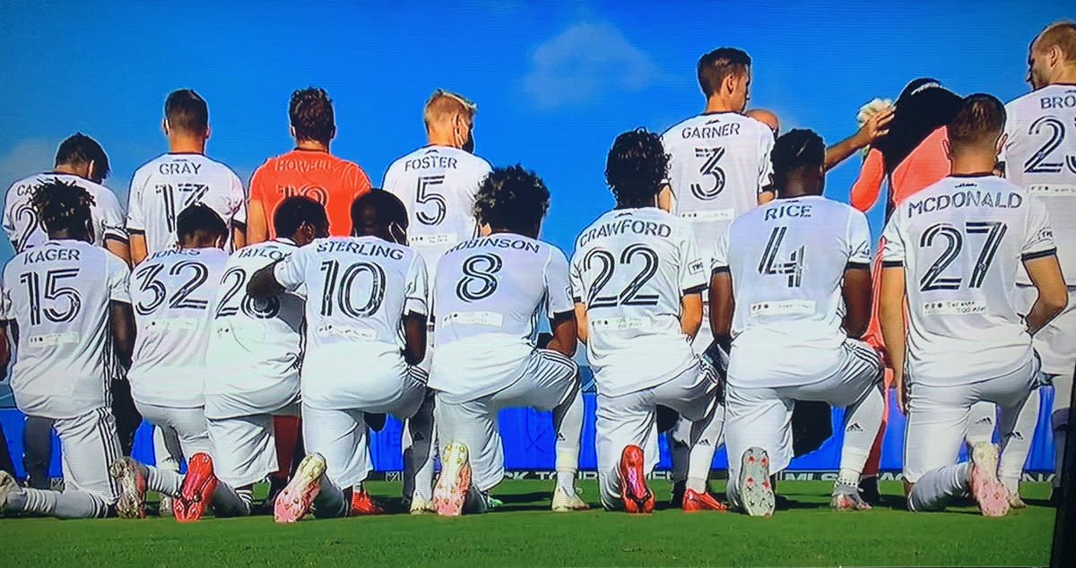 In their first game of the MLS is Back Tournament Thursday morning, the players from the Philadelphia Union replaced their own names on the back of their jerseys with the last names of Black people killed by police in recent years. 