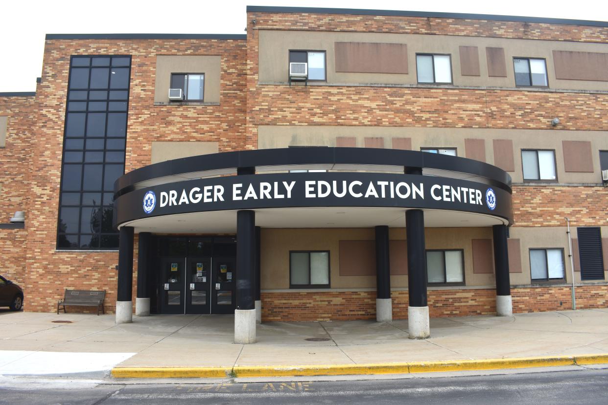The main entrance to the Drager Early Education Head Start Center in Adrian is pictured Friday afternoon.
