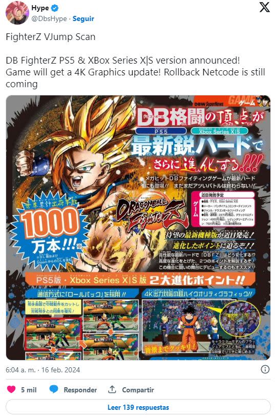 Dragon Ball FighterZ tendrá una Legendary Edition y una versión next-gen