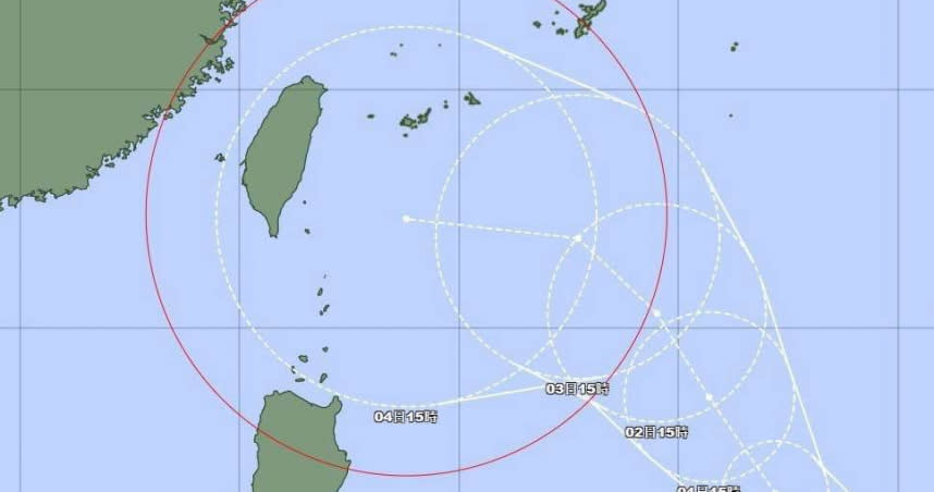 日本氣象廳稍早發布GW（烈風警告）。（圖／翻攝自台灣颱風論壇｜天氣特急臉書）