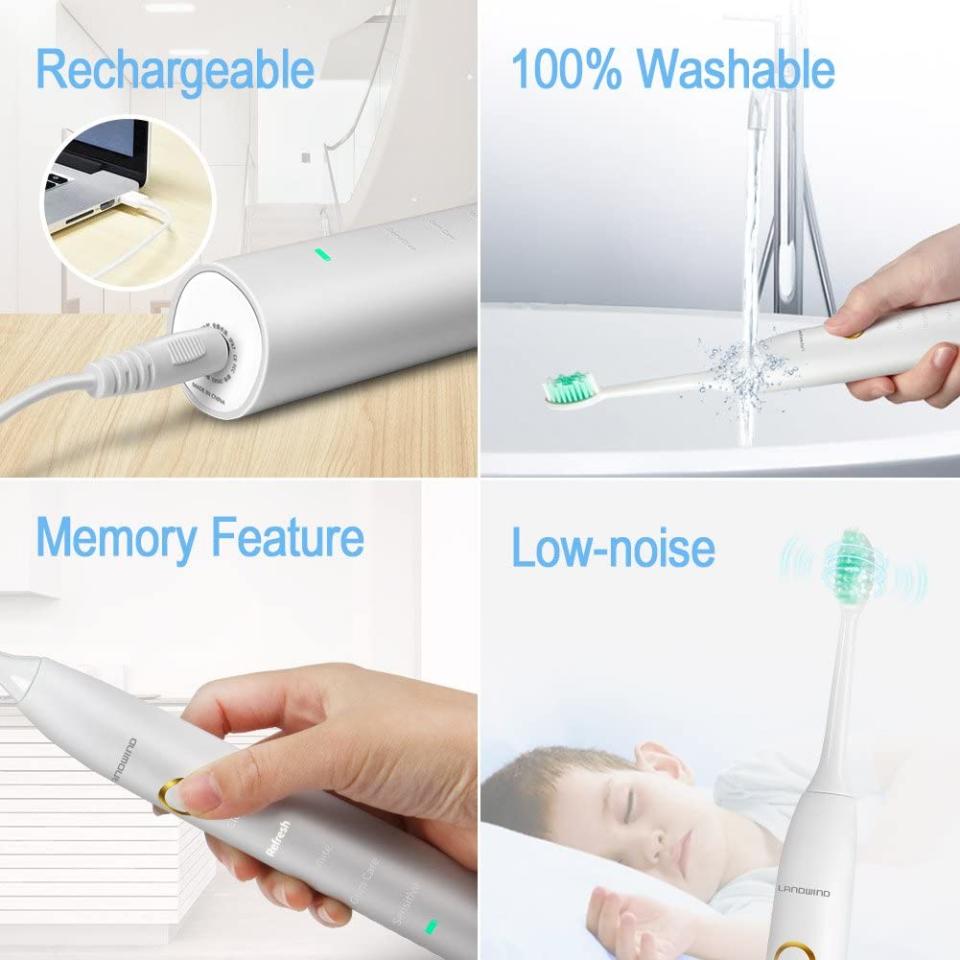 Landwind Rechargeable Sonic Electric Toothbrush. Image via Amazon.