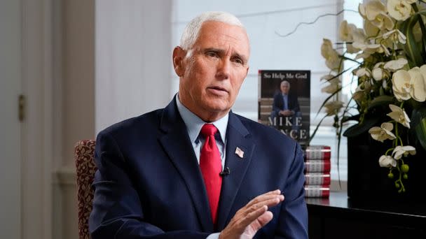 PHOTO: Former Vice President Mike Pence sits for an interview in New York, Nov. 16, 2022. (John Minchillo/AP)