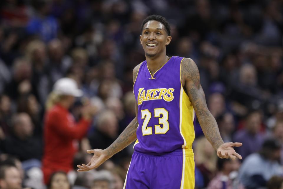 Lou Williams laughs and shrugs after learning that ballot was, like, for real. (AP)