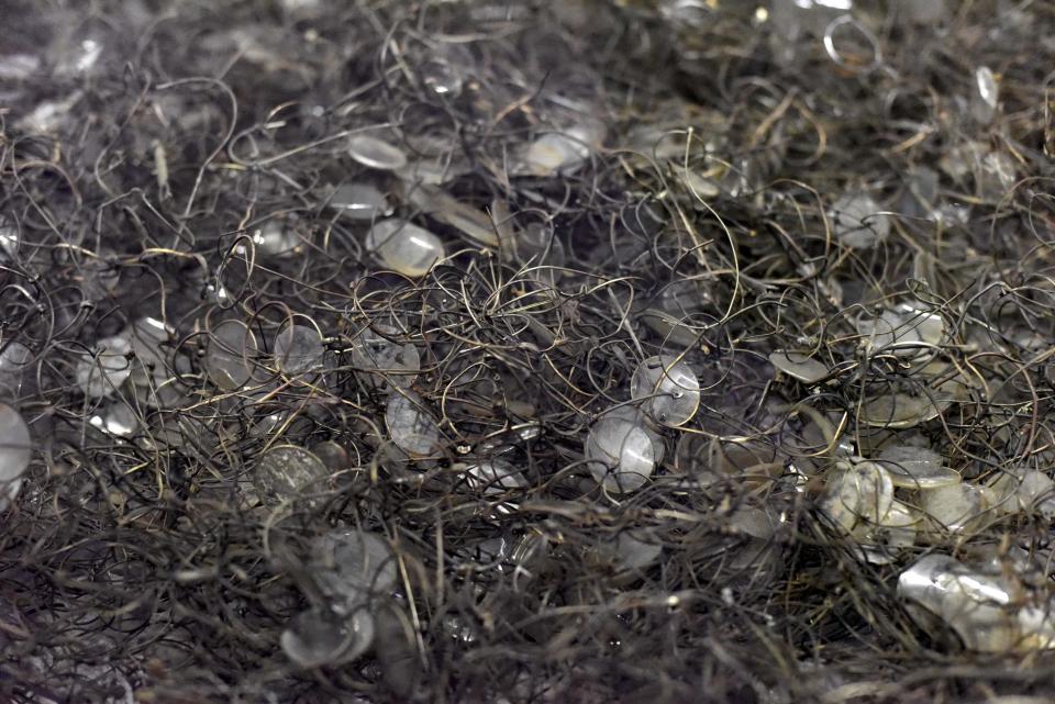 Glasses are displayed former German Nazi concentration and extermination camp Auschwitz in Oswiecim