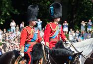 <p>Two guards on horseback.</p>