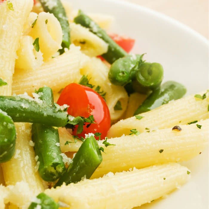 Provolone Pasta with Beans and Tomatoes