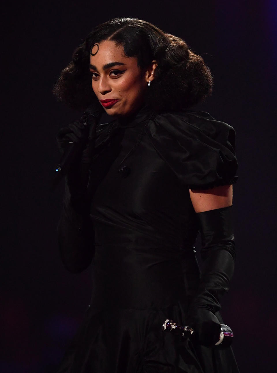 LONDON, ENGLAND - FEBRUARY 18: (EDITORIAL USE ONLY) Celeste accepts the Brits Rising Star Award  the Brits Rising Star Award during The BRIT Awards 2020 at The O2 Arena on February 18, 2020 in London, England. (Photo by Gareth Cattermole/Getty Images)