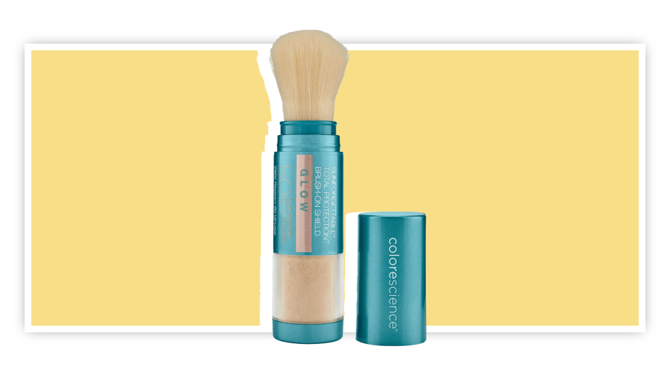 Apply the Colorescience Sunforgettable Total Protection Sheer Matte Sunscreen all over the face to curb sun damage.