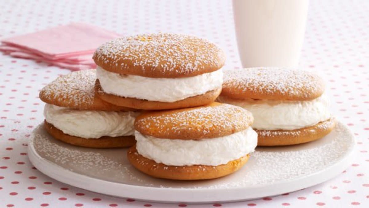 <p>Parade</p><p><strong>Get the recipe: <a href="/29685/dash/orange-cream-whoopie-pies/" data-ylk="slk:Orange and Cream Whoopie Pies;elm:context_link;itc:0;sec:content-canvas" class="link rapid-noclick-resp">Orange and Cream Whoopie Pies</a></strong></p>