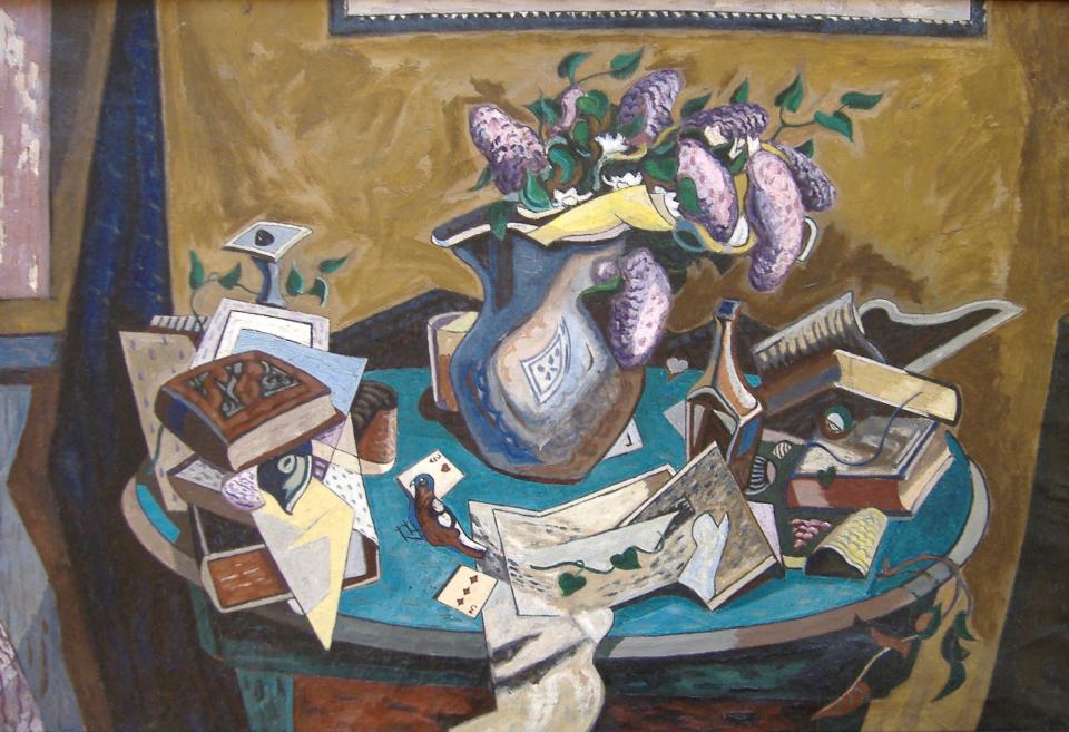 Ross Moffett's oil on canvas from 1929, "Still Life with Lilacs" will be part of a “Mary’s Friends: An Artist’s Reunion” exhibit coming up at the Mary Heaton Vorse House in Provincetown.