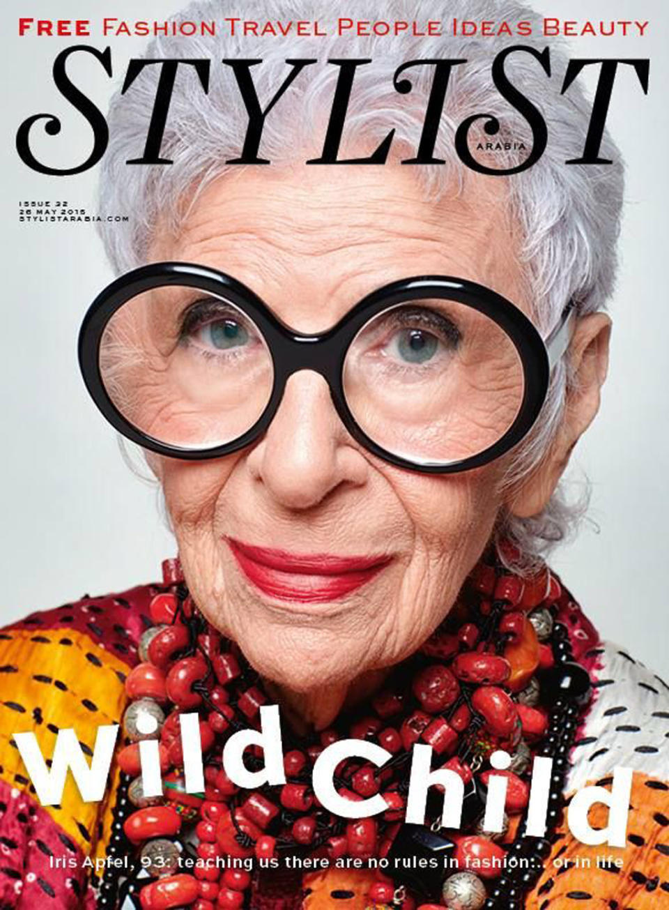 <p>The fashion icon continues to hold the title of oldest woman to grace the cover of a magazine. At 93 years old she appeared on the May 2015 issue of <em>Stylist</em> UAE. (Photo: Stylist) </p>