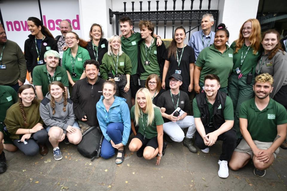 Staff at Bristol Zoo gather for a group picture (Beresford Hodge/PA) (PA Wire)