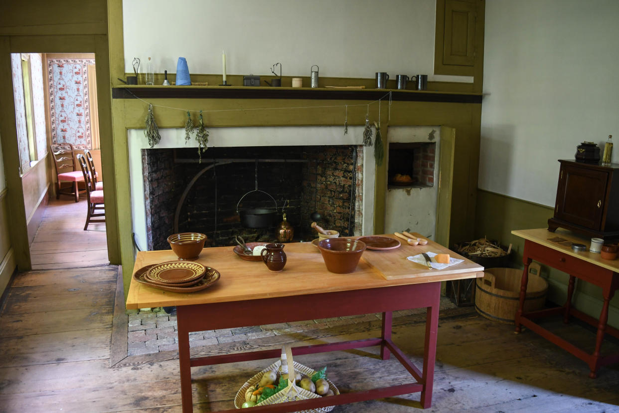 A view of an interior room in the Walsh House
