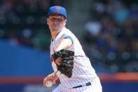 Aug 8, 2018; New York City, NY, USA; New York Mets starting pitcher Jacob deGrom (48) pitches against the Cincinnati Reds during the first inning at Citi Field. Brad Penner-USA TODAY Sports