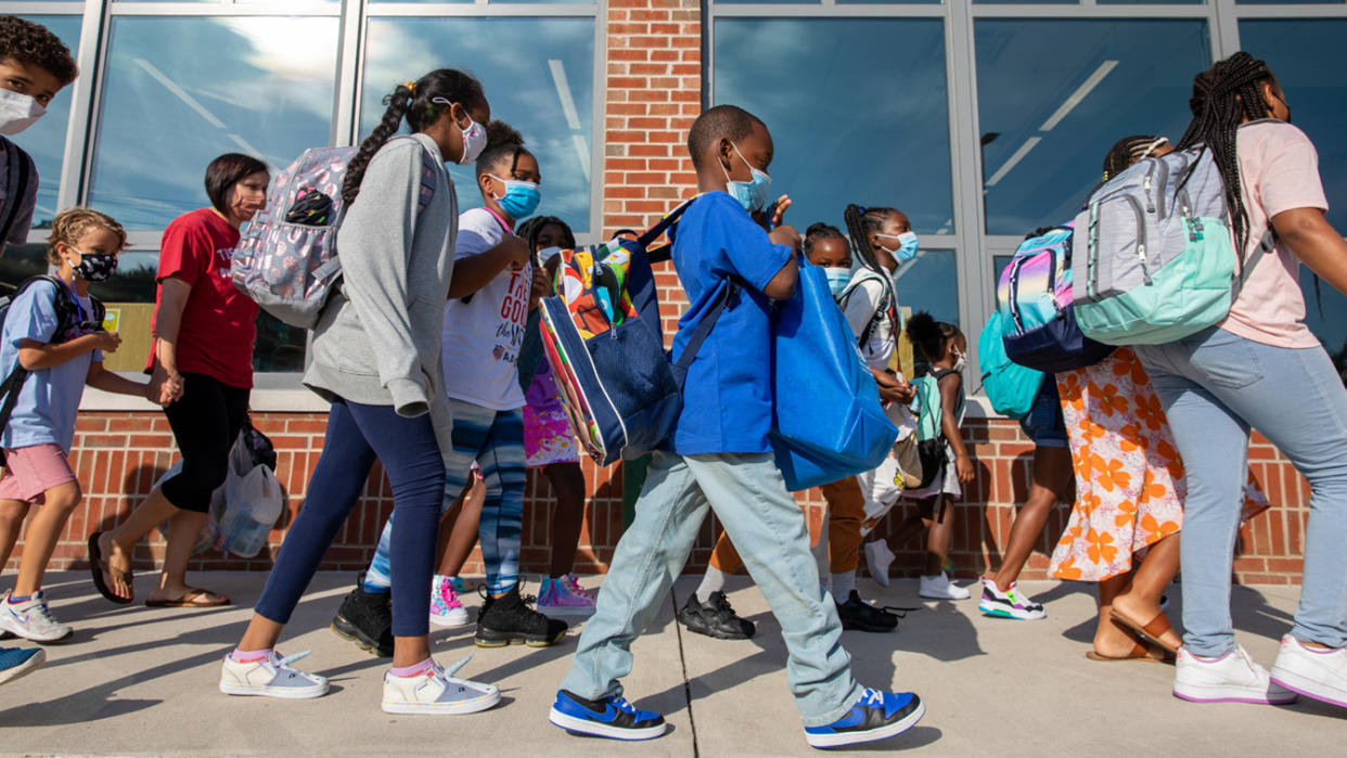 Students prepare to enter school