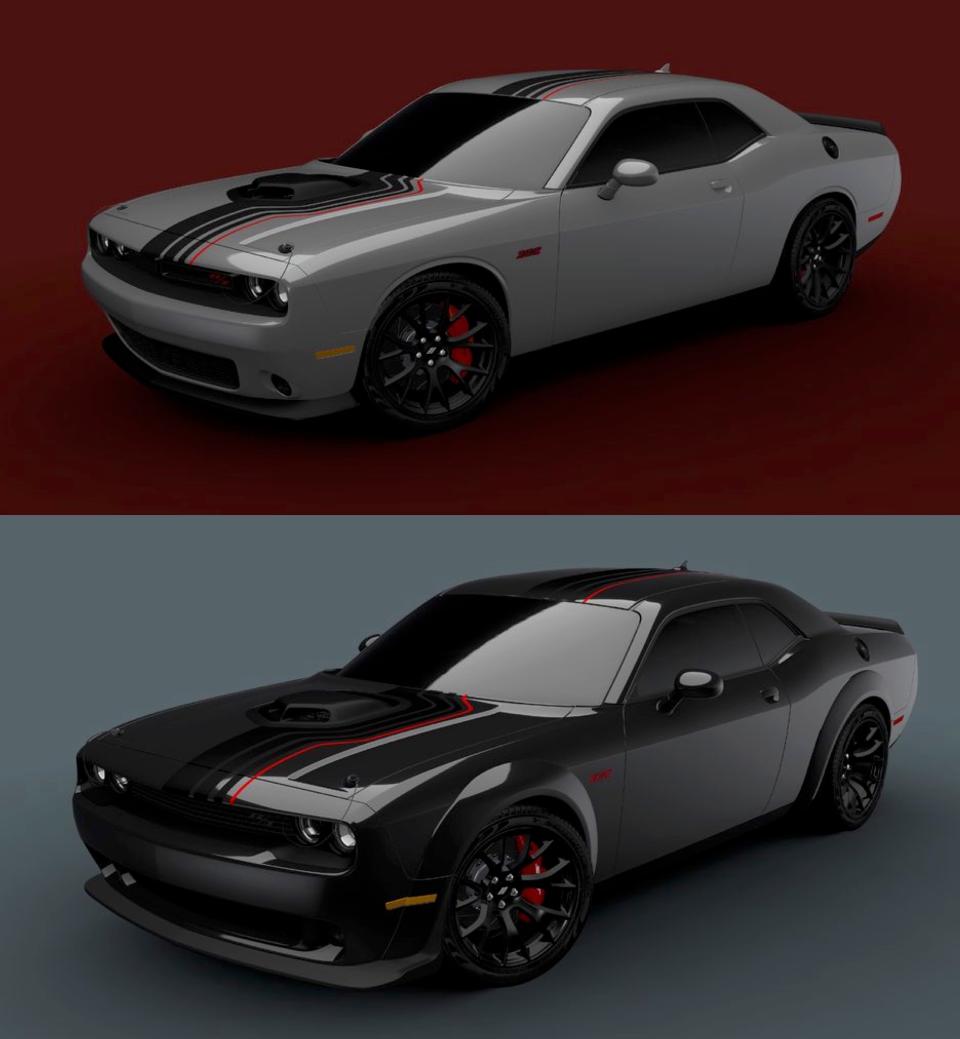 The Dodge Challenger Shakedown in gray and black