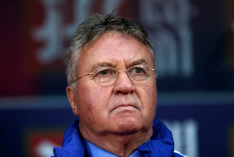 Chelsea's interim manager Guus Hiddink looks on ahead of the English Premier League football match between Crystal Palace and Chelsea at Selhurst Park in south London on January 3, 2016