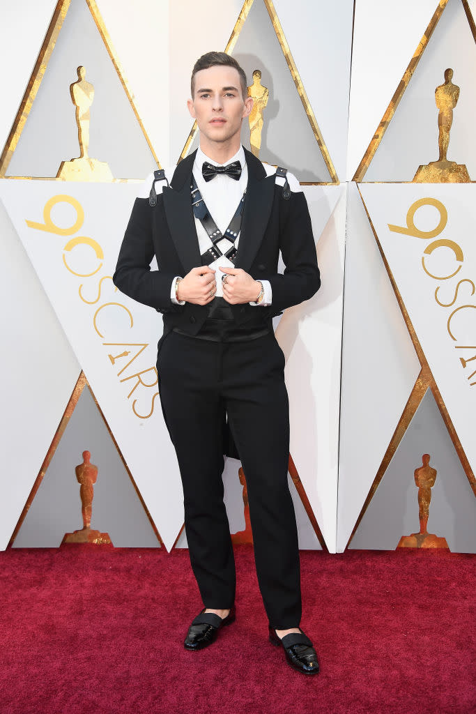 <p>Adam Rippon attends the 90th Academy Awards in Hollywood, Calif., March 4, 2018 (Photo: Getty Imnages) </p>