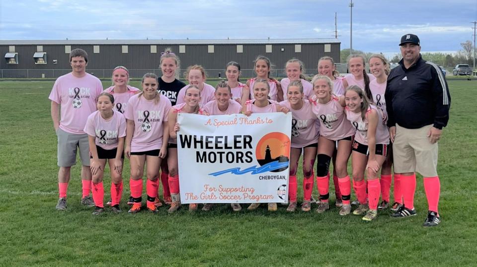 The Cheboygan girls soccer team hosted its cancer awareness game on Wednesday. All proceeds for the event will benefit Cheboygan resident Brian Brandau.