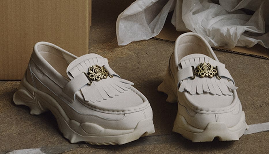 Puma X Palomo Spain loafer shoes in white.