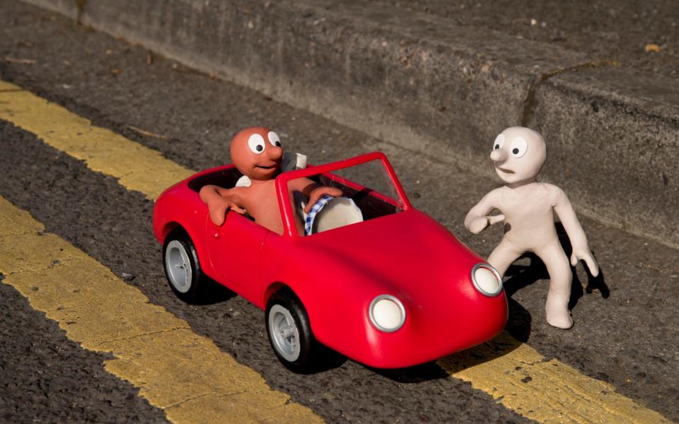 Morph and his midlife crisis sports car - Credit: Photography by Matt Crockett/Aardman productions