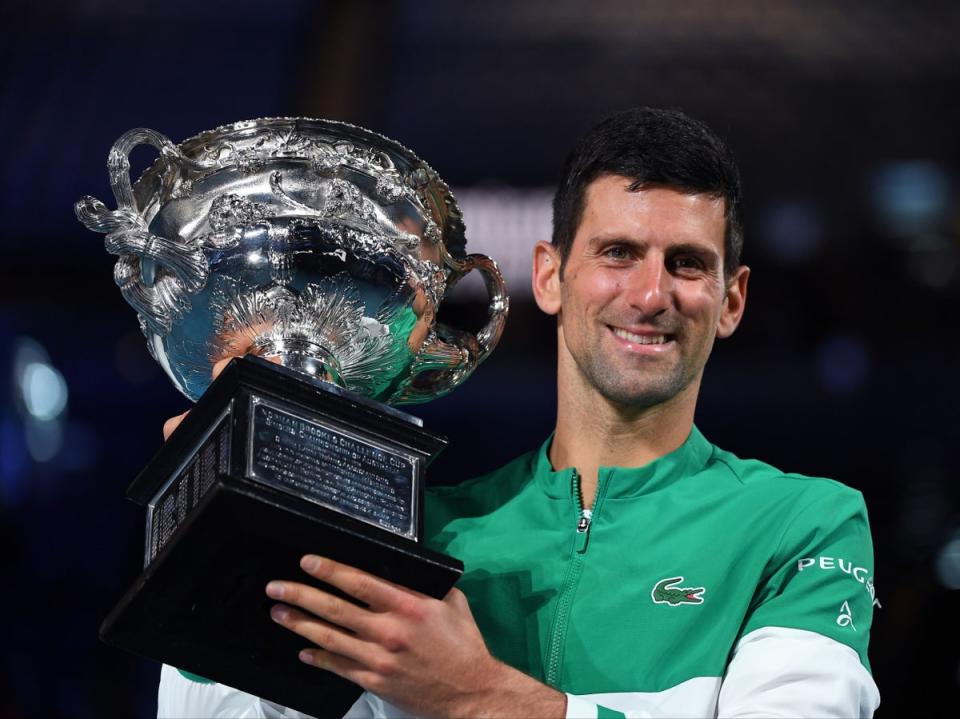 Djokovic was unable to defend his 2021 title (AFP via Getty Images)