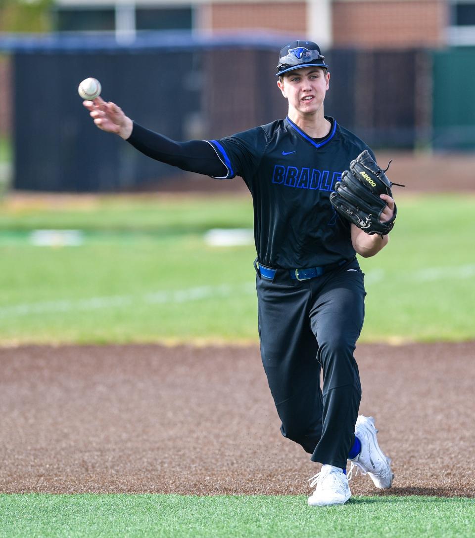 Junior Carter Hanson led Bradley in home runs (3) and RBI (20). He also was 1-2 with a 2.45 ERA in 20 innings.