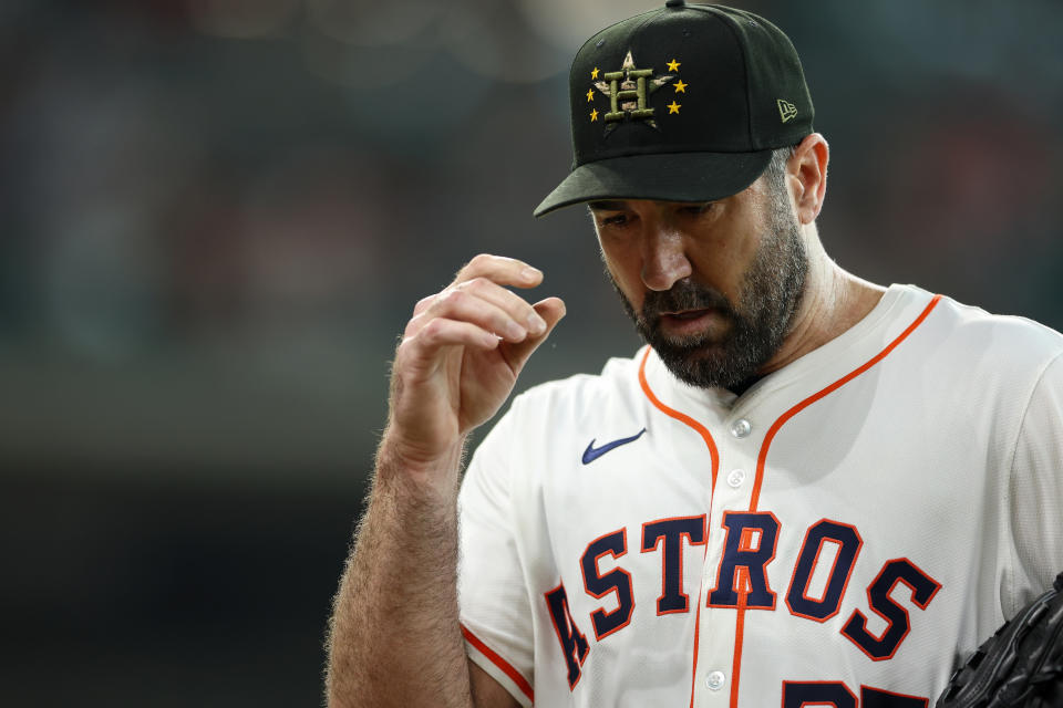 Justin Verlander will miss a second straight start and go to the injured list.  (Photo by Tim Warner/Getty Images)