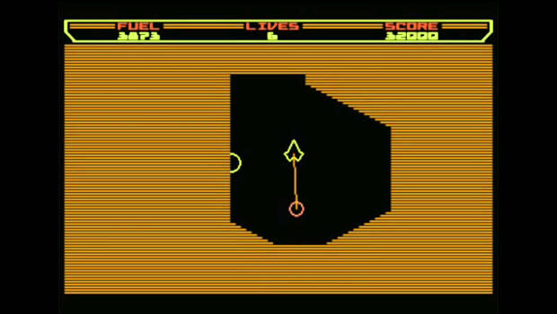 <p> Rare is the home computer game that takes its cue from a coin-op without coming across like a pale imitation. Yet, while clearly riffing on gameplay mechanics first floated by Ataris Gravitar, Thrust was hailed not as a cheap cash-in but rather as a genuine improvement over the original. Piloting a craft through caves using the same rotate-and-thrust system from Asteroids, players not only had to deal with enemy fire, but also contend with the eternal pull of gravity, and the complexities of inertia that arise once pods are picked up using a tractor beam. Who knew physics could be such fun? </p>