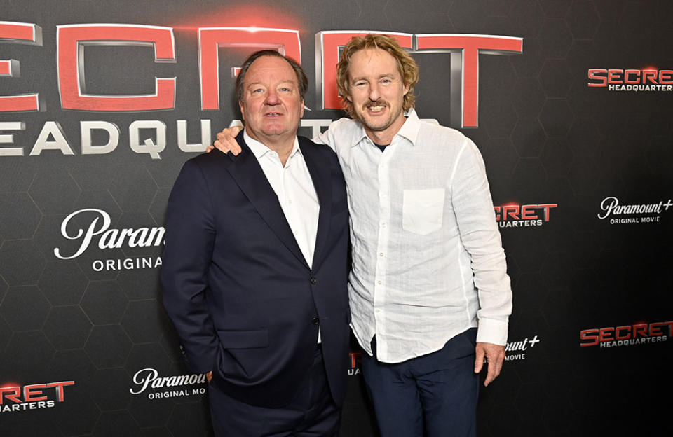 Paramount CEO Bob Bakish and actor Owen Wilson attend the Paramount+ 'Secret Headquarters' premiere at Signature Theater on August 08, 2022 in New York City.