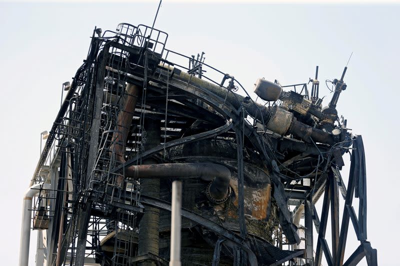 FILE PHOTO: A view of the damaged site of Saudi Aramco oil facility in Khurais