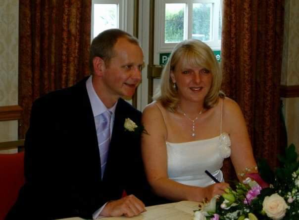 Man and woman on their wedding day