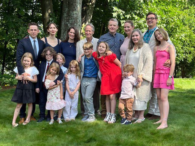 <p>Andy Shaw Twitter</p> Kate Shaw and Chris Hayes with their extended family.