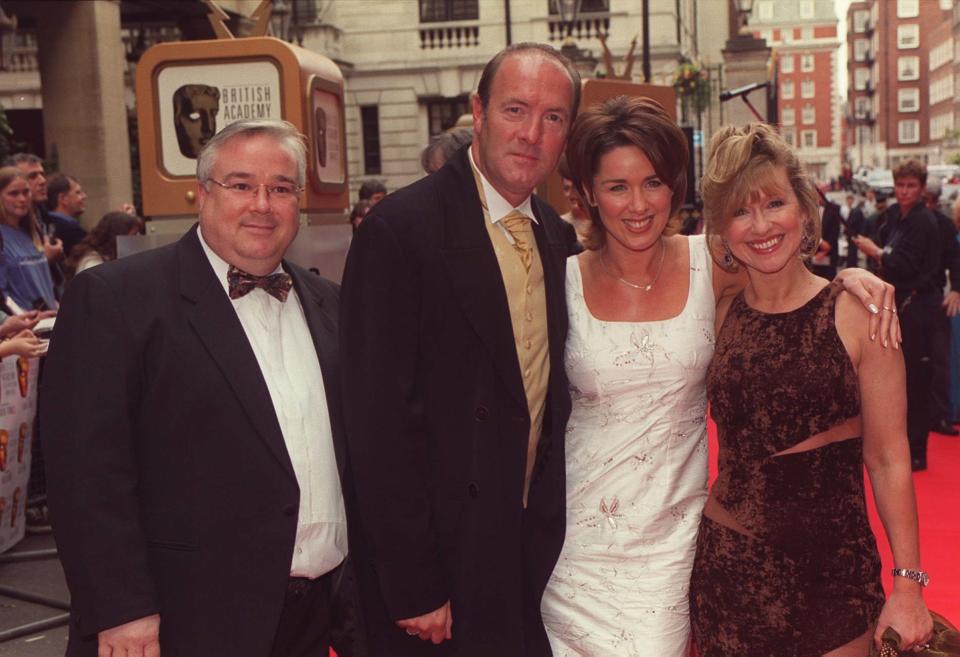 Stars of the Channel Four soap 'Brookside' arrive at the British Academy Television Awards (BAFTAs) at Grosvenor House in London. From left: Michael Starke, Dean Sullivan, Claire Sweeney and Sue Jenkins