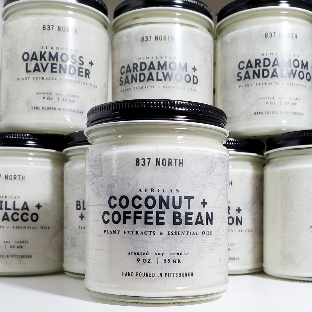 <p><a href="https://www.837north.com/collections/candles/products/coconut-coffee-bean-9-oz-soy-candle" rel="nofollow noopener" target="_blank" data-ylk="slk:Shop Now;elm:context_link;itc:0;sec:content-canvas" class="link rapid-noclick-resp">Shop Now</a></p><p>Coconut + Coffee Bean Soy Candle</p><p>$18.00</p><p>837north.com</p>