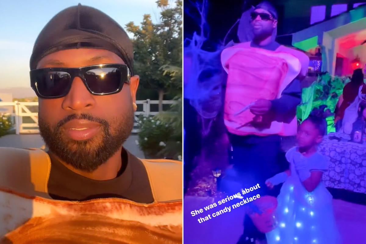 Dwyane Wade Dons Peanut Butter Sandwich Halloween Costume While ...