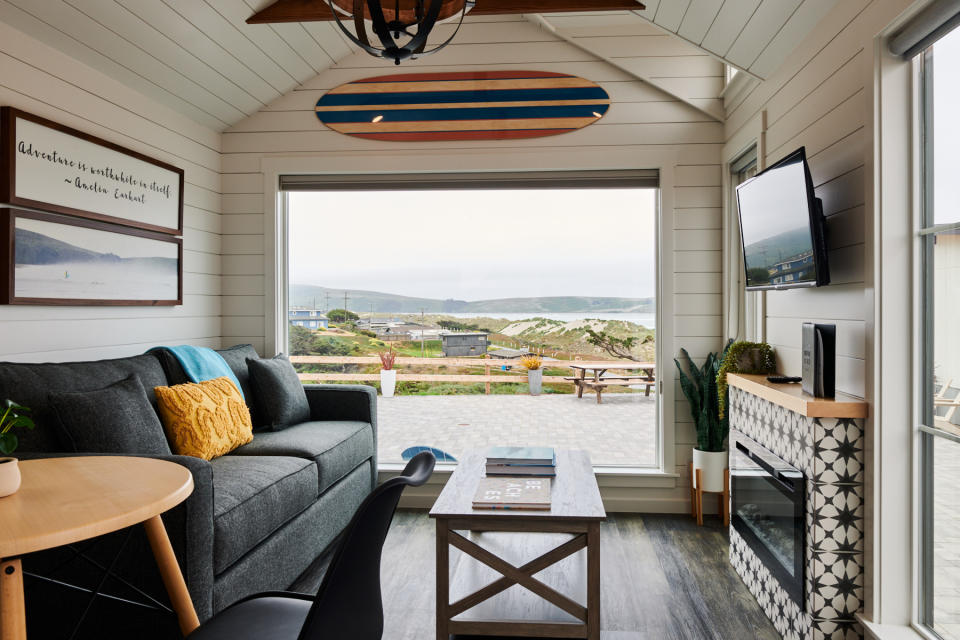 Interior Coho Cottage with view of the ocean