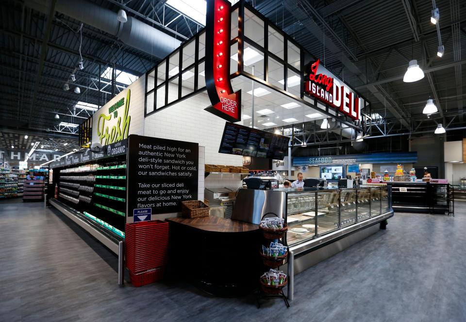 The interior of a new Springfield, Missouri. Hy-Vee store that incorporated supersized versions of concepts first tried at Hy-Vee's downtown Des Moines store.